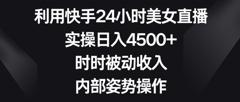 利用快手24小时美女直播,实操日入4500+,时时被动收入,内部姿势操作昊趣阁资源网昊趣阁资源网