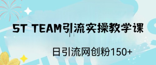 ST TEAM引流实操课，日引流网创粉100+昊趣阁资源网昊趣阁资源网