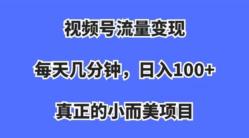视频号流量变现，每天几分钟，收入100+，真正的小而美项目昊趣阁资源网昊趣阁资源网
