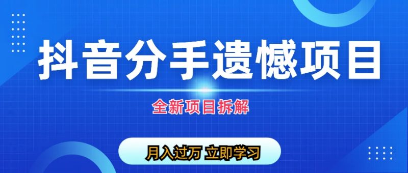 自媒体抖音分手遗憾项目私域项目拆解昊趣阁资源网昊趣阁资源网