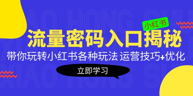 小红书流量密码入口揭秘：带你玩转小红书各种玩法 运营技巧+优化！昊趣阁资源网昊趣阁资源网