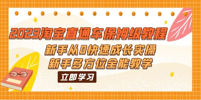 2023淘宝直通车保姆级教程：新手从0快速成长实操，新手多方位全能教学昊趣阁资源网昊趣阁资源网