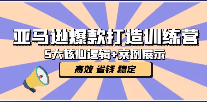 亚马逊爆款打造训练营：5大核心逻辑+案例展示 打造爆款链接 高效 省钱 稳定昊趣阁资源网昊趣阁资源网