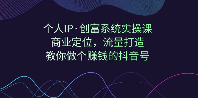 个人IP·创富系统实操课:商业定位,流量打造,教你做个赚钱的抖音号昊趣阁资源网昊趣阁资源网