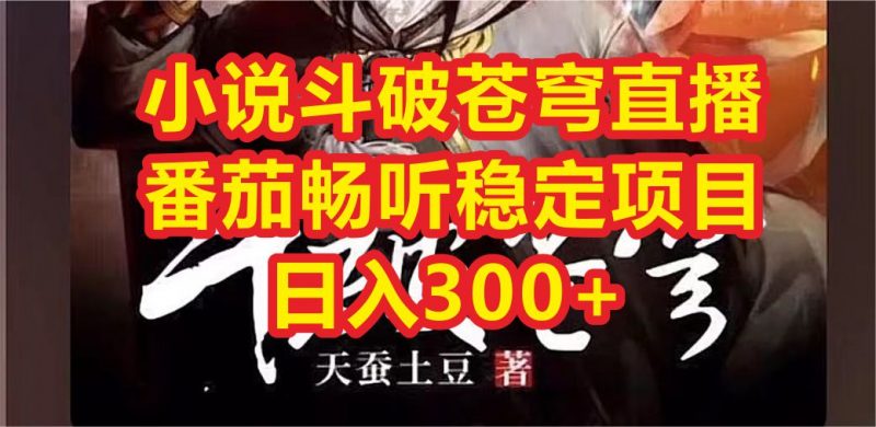 小说斗破苍穹直播，番茄畅听日入300+稳定项目昊趣阁资源网昊趣阁资源网