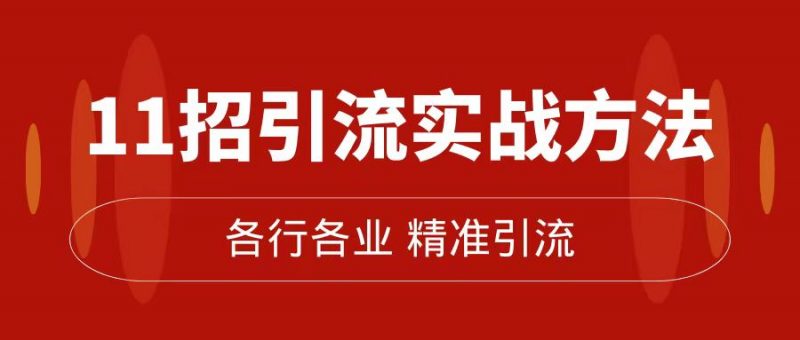 精准引流术:11招引流实战方法,让你私域流量加到爆(11节课完整版)昊趣阁资源网昊趣阁资源网
