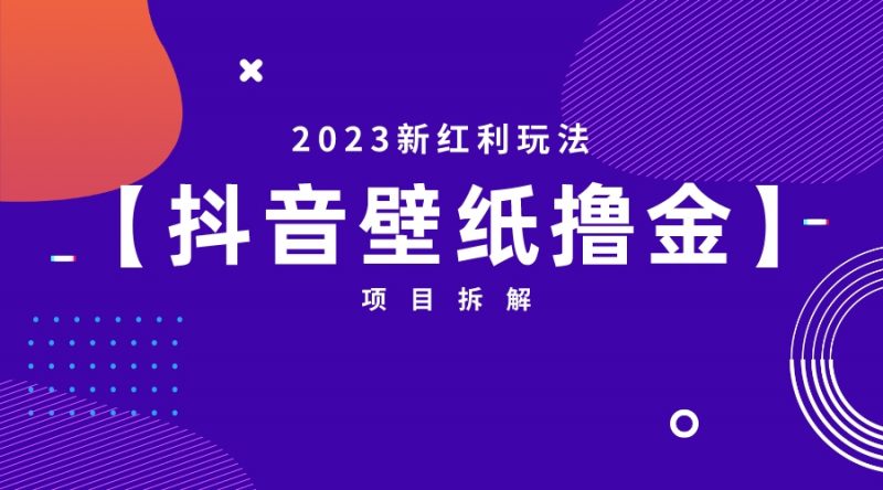 2023新红利玩法：抖音壁纸撸金项目昊趣阁资源网昊趣阁资源网