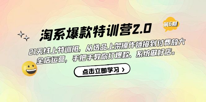 淘系爆款特训营2.0【第六期】从选品上架到付费放大 全店运营 打爆款 做好店昊趣阁资源网昊趣阁资源网