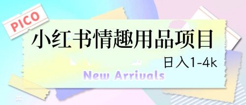 最新小红书情趣用品项目,日入1-4k昊趣阁资源网昊趣阁资源网