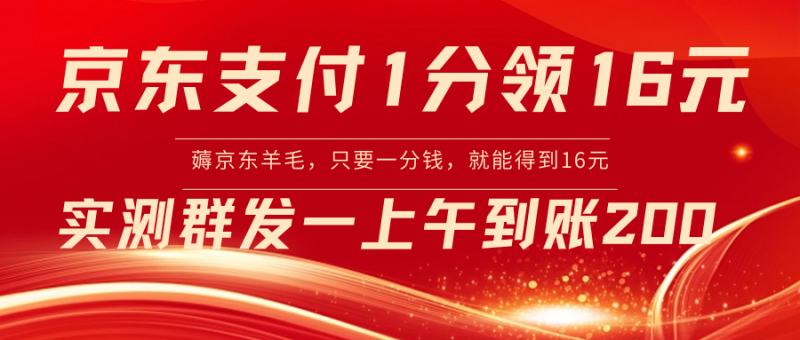 京东支付1分得16元实操到账200昊趣阁资源网昊趣阁资源网
