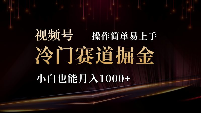2024视频号冷门赛道掘金，操作简单轻松上手，小白也能月入1000+昊趣阁资源网昊趣阁资源网