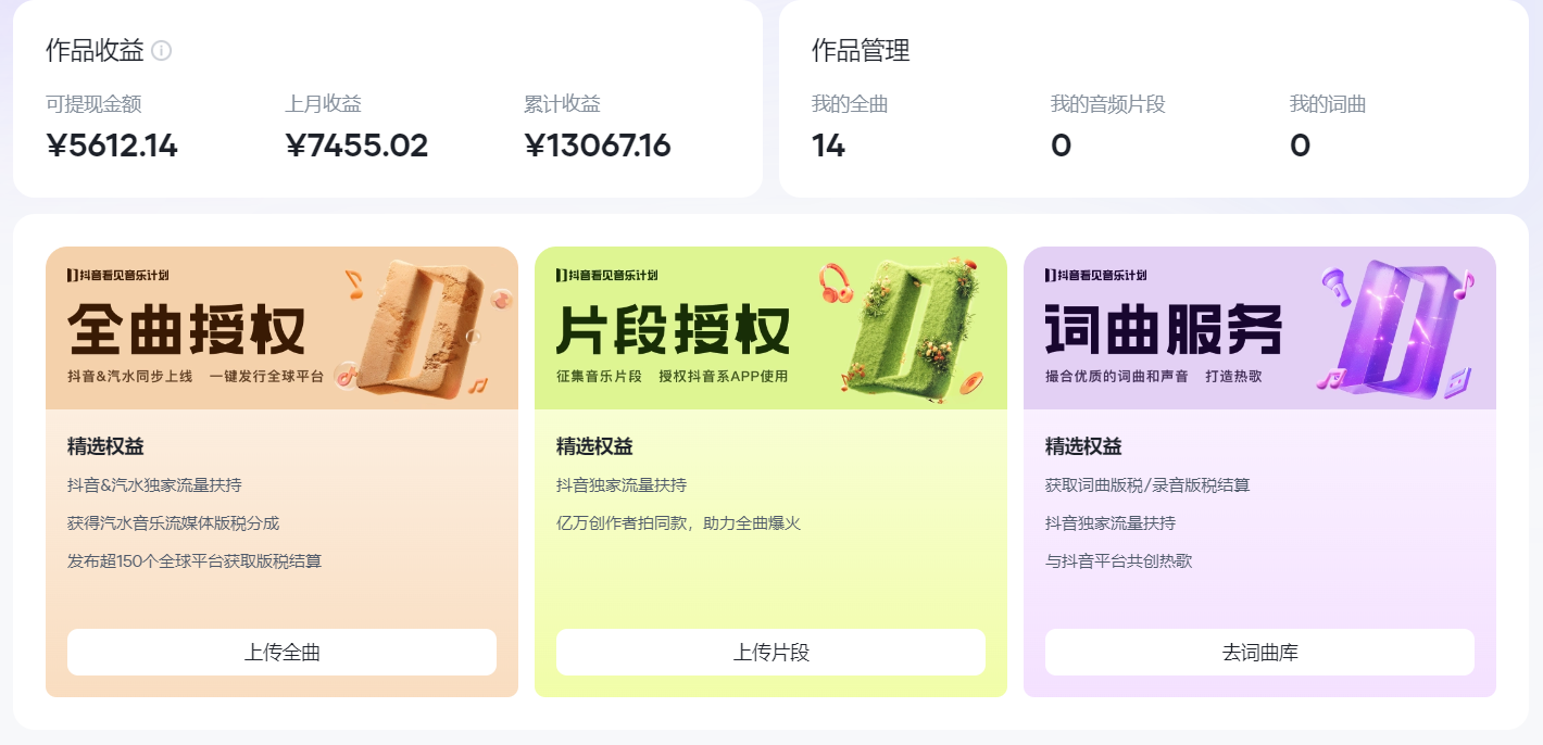 图片[1]昊趣阁资源网汽水音乐人计划自撸玩法保底月入4000+昊趣阁资源网昊趣阁资源网