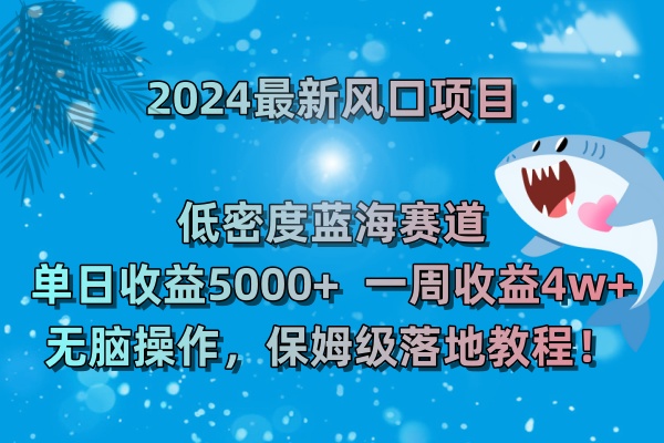 2024最新风口项目 低密度蓝海赛道，日收益5000+周收益4w+ 无脑操作昊趣阁资源网昊趣阁资源网