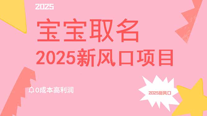 2025新风口项目宝宝取名，0成本高利润，附保姆级教程，月入过万不是梦昊趣阁资源网昊趣阁资源网
