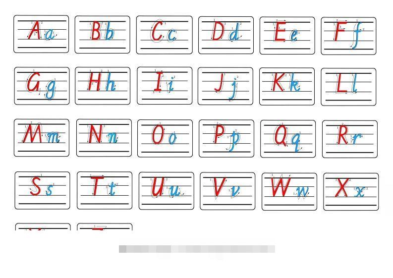 【控笔】字母描红+笔顺彩色款昊趣阁资源网昊趣阁资源网