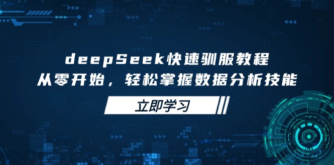 deepSeek快速驯服教程，从零开始，轻松掌握数据分析技能昊趣阁资源网昊趣阁资源网