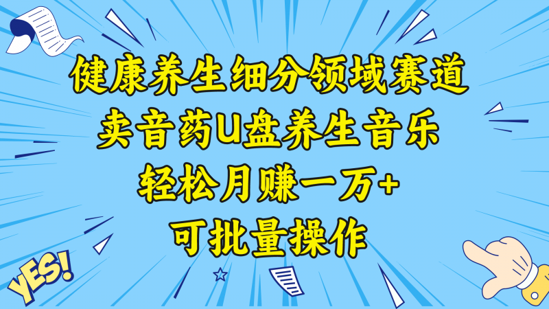 健康养生细分领域赛道,卖音药U盘养生音乐,轻松月赚一万+,可批量操作昊趣阁资源网昊趣阁资源网