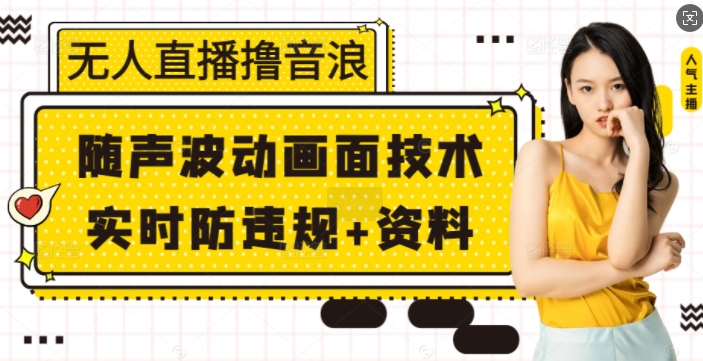 无人直播撸音浪+随声波动画面技术+实时防违规+资料【揭秘】昊趣阁资源网昊趣阁资源网