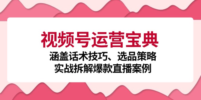 视频号运营宝典：涵盖话术技巧、选品策略、实战拆解爆款直播案例昊趣阁资源网昊趣阁资源网