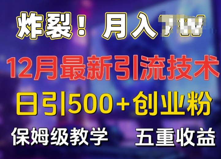 炸裂!揭秘12月最新日引流500+精准创业粉，多重收益保姆级教学昊趣阁资源网昊趣阁资源网