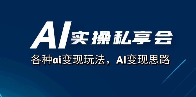 AI实操私享会,各种ai变现玩法,AI变现思路(67节课)昊趣阁资源网昊趣阁资源网