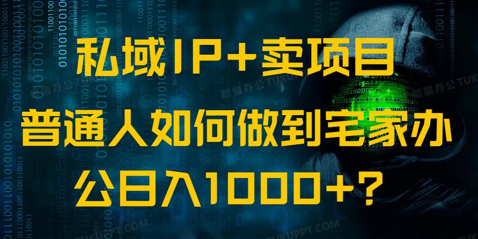 私域IP+卖项目，普通人如何做到宅家办公实现日入1000+昊趣阁资源网昊趣阁资源网