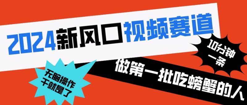 2024新风口视频赛道 做第一批吃螃蟹的人 10分钟一条原创视频 小白无脑操作1昊趣阁资源网昊趣阁资源网