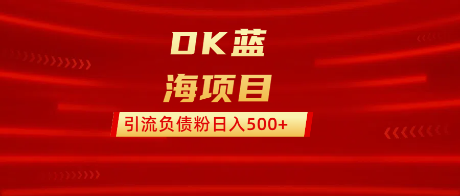 DK蓝海项目  通过，抖音，快手，小红书，引流负债粉日入500+昊趣阁资源网昊趣阁资源网