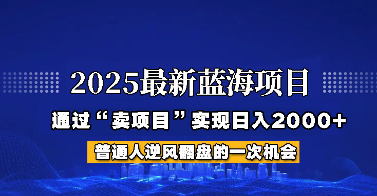 2025年蓝海项目，如何通过“网创项目”日入2000+昊趣阁资源网昊趣阁资源网