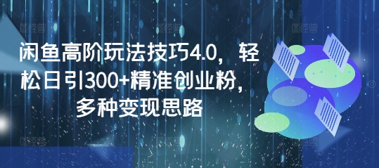 闲鱼高阶玩法技巧4.0，轻松日引300+精准创业粉，多种变现思路昊趣阁资源网昊趣阁资源网