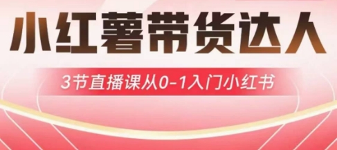 小红薯达人带货启航计划，3节直播课从0-1入门小红书昊趣阁资源网昊趣阁资源网