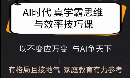 Ai时代真学霸思维与学习方法课，有格局且接地气，家庭教育有力参考昊趣阁资源网昊趣阁资源网