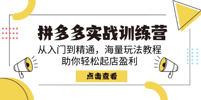 拼多多实战训练营，从入门到精通，海量玩法教程，助你轻松起店盈利昊趣阁资源网昊趣阁资源网