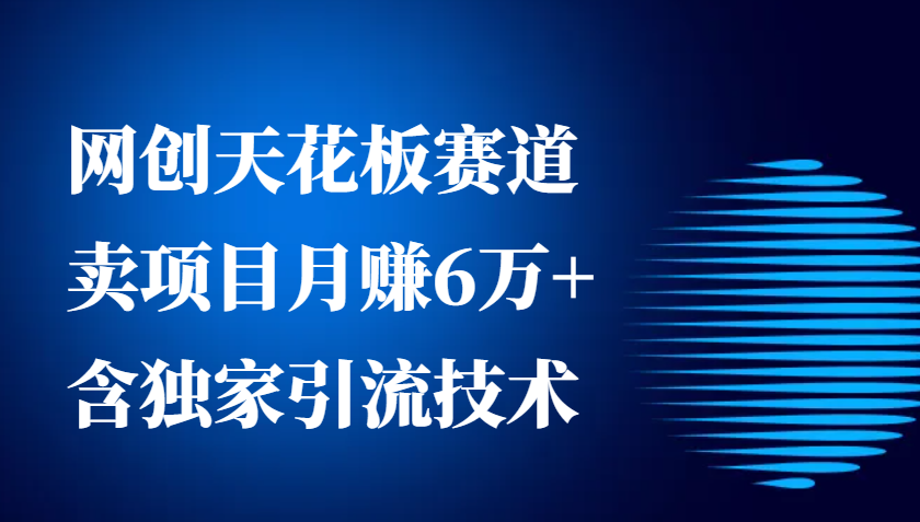 网创天花板赛道，卖项目月赚6万+，含独家引流技术(共26节课)昊趣阁资源网昊趣阁资源网