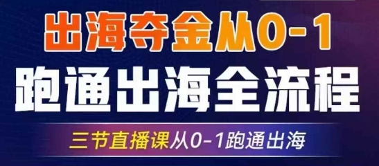 2025出海夺金从0-1跑通出海全流程，三节直播课从0-1跑通出海，教你用AI跑通全流程昊趣阁资源网昊趣阁资源网