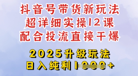 2025全新升级抖音带货玩法,一天纯利四位数,从剪辑到选品再到发布投流,超详细玩法揭秘昊趣阁资源网昊趣阁资源网