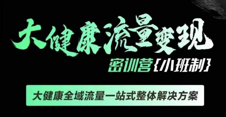 千万级大健康变现课线下课,大健康全域流量一站式整体解决方案昊趣阁资源网昊趣阁资源网