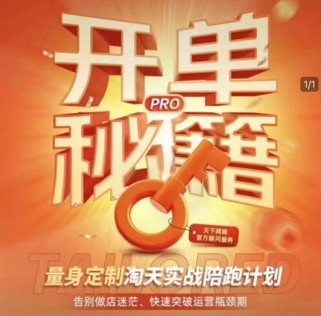 淘宝开单秘籍PRO,量身定制淘天实战陪跑计划,告别做店迷茫、快速突破运营瓶颈期昊趣阁资源网昊趣阁资源网