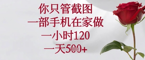 你只管截图,一部手机在家可以做,一小时120.一天5张+【揭秘】昊趣阁资源网昊趣阁资源网