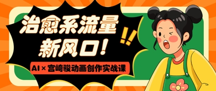 治愈系流量新风口,AI+宫崎骏动画创作实战课,从0到1打造爆款视频昊趣阁资源网昊趣阁资源网