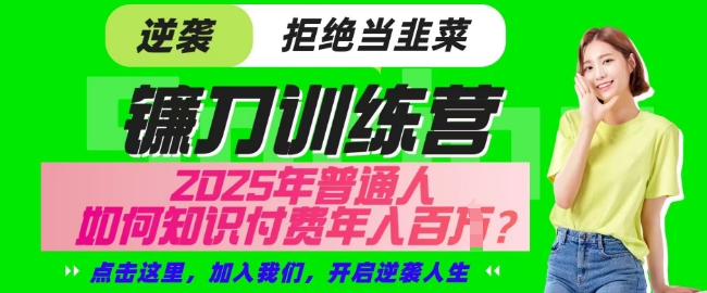 【网创项目终点站-镰刀训练营超级IP合伙人】25年普通人如何通过知识付费实现逆袭【揭秘】昊趣阁资源网昊趣阁资源网