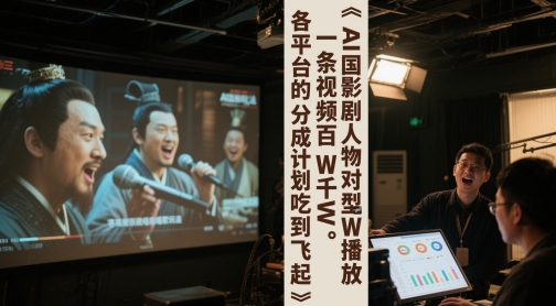AI三国影视剧人物对口型唱歌玩法,一条视频百W千W播放,各平台的分成计划吃到飞起昊趣阁资源网昊趣阁资源网