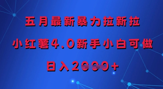 五月最新暴力拉新拉,小红薯4.0新手小白可做,日入多张昊趣阁资源网昊趣阁资源网