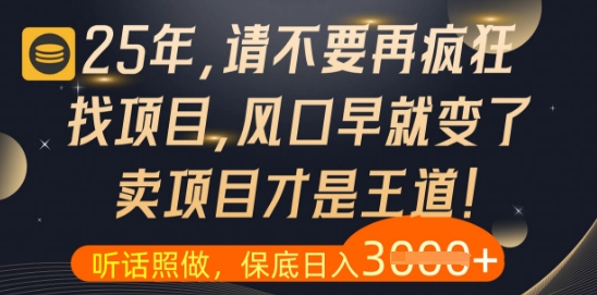 什么？25年你还在疯狂找项目做，醒醒吧，看完这些你全都懂了【揭秘】昊趣阁资源网昊趣阁资源网