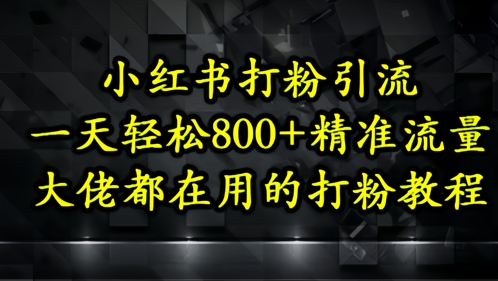 小红书打粉引流,一天轻松500+精准流量,大佬都在用的打粉教程昊趣阁资源网昊趣阁资源网