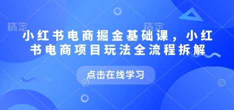 小红书电商掘金课，小红书电商项目玩法全流程拆解（更新5月）昊趣阁资源网昊趣阁资源网