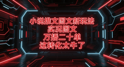 小说推文图文新玩法,实况图文,万播二十单,这转化太牛了!昊趣阁资源网昊趣阁资源网