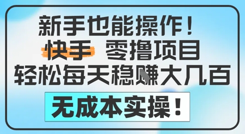 新手也能操作,快手零撸挣米,轻松每天挣2-5张,完全无成本昊趣阁资源网昊趣阁资源网