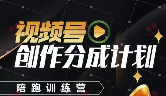 视频号创作分成计划陪跑训练营,手把手教会你如何制作视频,细水长流型项目昊趣阁资源网昊趣阁资源网