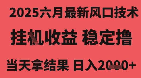 2025六月最新风口技术,无人挂G撸礼物,长期稳定 一个小时收益2k+,小白当天拿结果【揭秘】昊趣阁资源网昊趣阁资源网